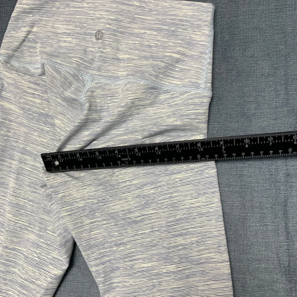 Lululemon Leggings Womens 22 White Blue Space Dye Athletic Gym Training Workout